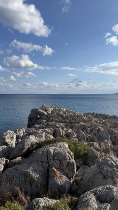 Rocky coast and blue sea